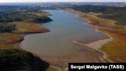 Вигляд на Сімферопольське водосховище, 24 серпня 2020 року