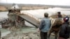 Abkhazia -- The broken bridge which serves as the de facto border between Abkhazia and Georgia. February 22, 1994. 