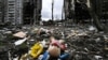 UKRAINE – A children's toy near an apartment building destroyed during Russia's large-scale war against Ukraine. The city of Borodyanka, Kyiv region, April 6, 2022