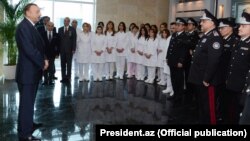 Prezient İlham Əliyev Milli Təhlükəsizlik Nazirliyinin hərbi hospitalının açılışında. 2012