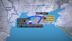 Схема розміщення газових родовищ Архангельське та Стрілкове