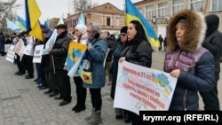 День сопротивления Крыма российской оккупации, митинг в Геническе, 26 февраля 2019 года