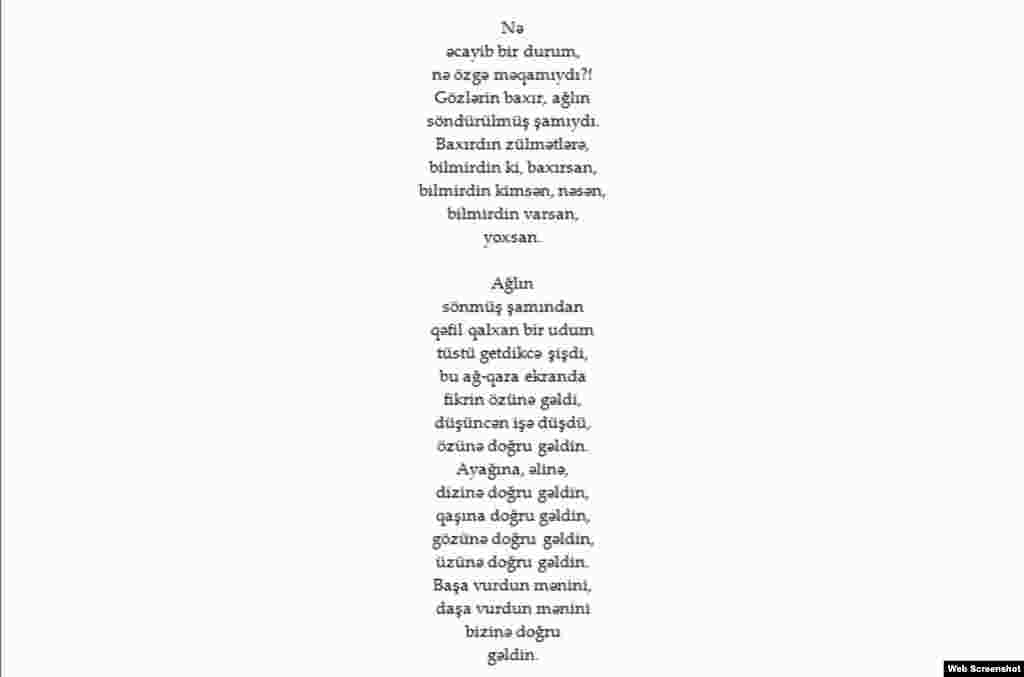 Azerbaijan - Poem by Azeri poet Asad Jahangir